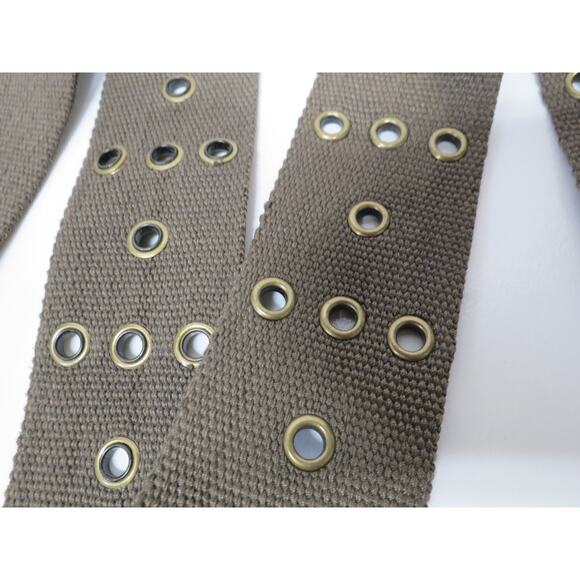 Plus Size 26 Womens Brown Canvas Utility Style Chunky Belt - Picture 4 of 8